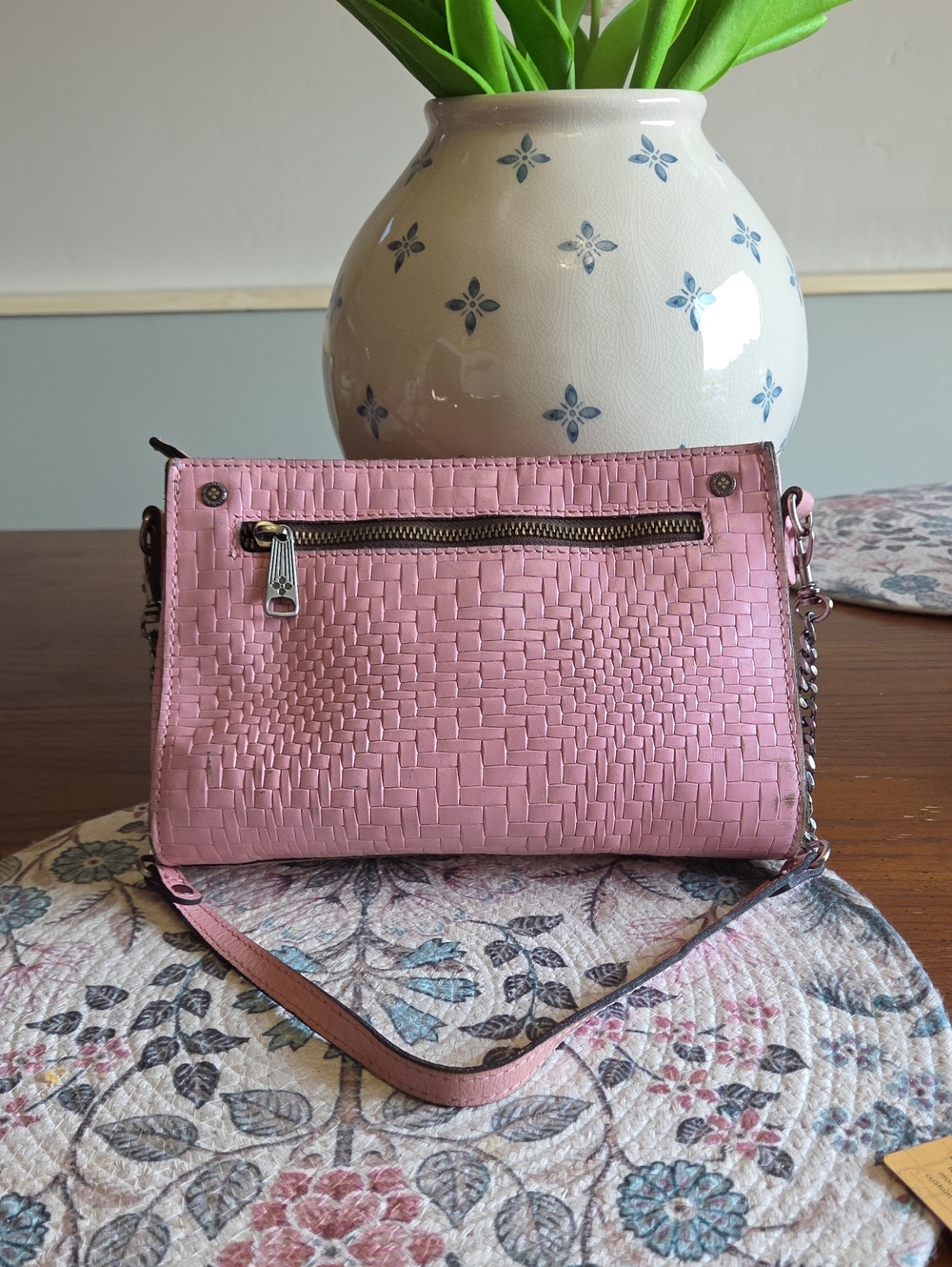 Patricia Nash Pink Woven Crossbody Bag